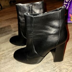 Black Steve Madden Trix Ankle Boots Block Heel Size 10